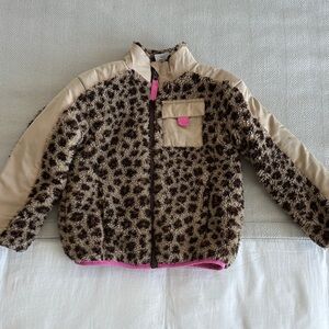 Wonder Nation Fleece size can Leopard Print Kids Jacket with Pink Accents
